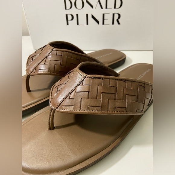 Donald Pliner Men’s Woven Leather Strap Sandal size 12 M Brown ~ Brazil ￼~ New - Picture 4 of 10
